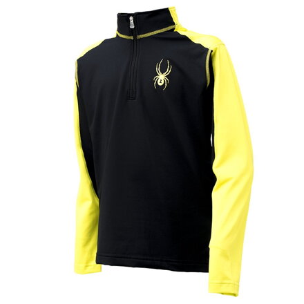 Rolák Spyder Boy´s Charger terma stretch t-neck, black/yellow